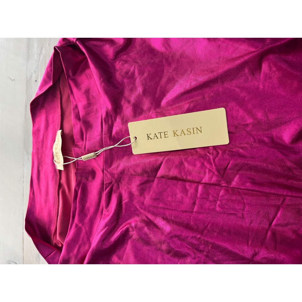 NEW WITH TAGS! Kate Kasin Skirt Womens M Pink Metallic Pleated Mini Party Dance - Picture 2 of 7